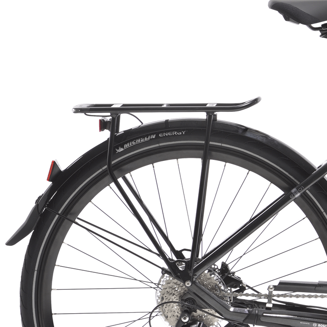 Focus on aluminium luggage rack of the eT01 D9 Peugeot bike